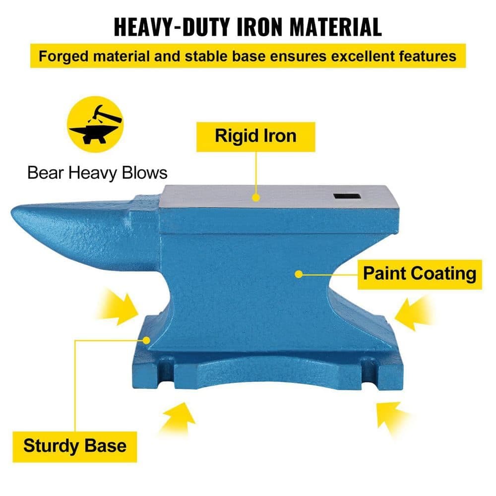 VEVOR Single Horn Anvil 55 lbs. Cast Iron Anvil Round Horn Anvil for Jewelers Metalsmith Tool (3)