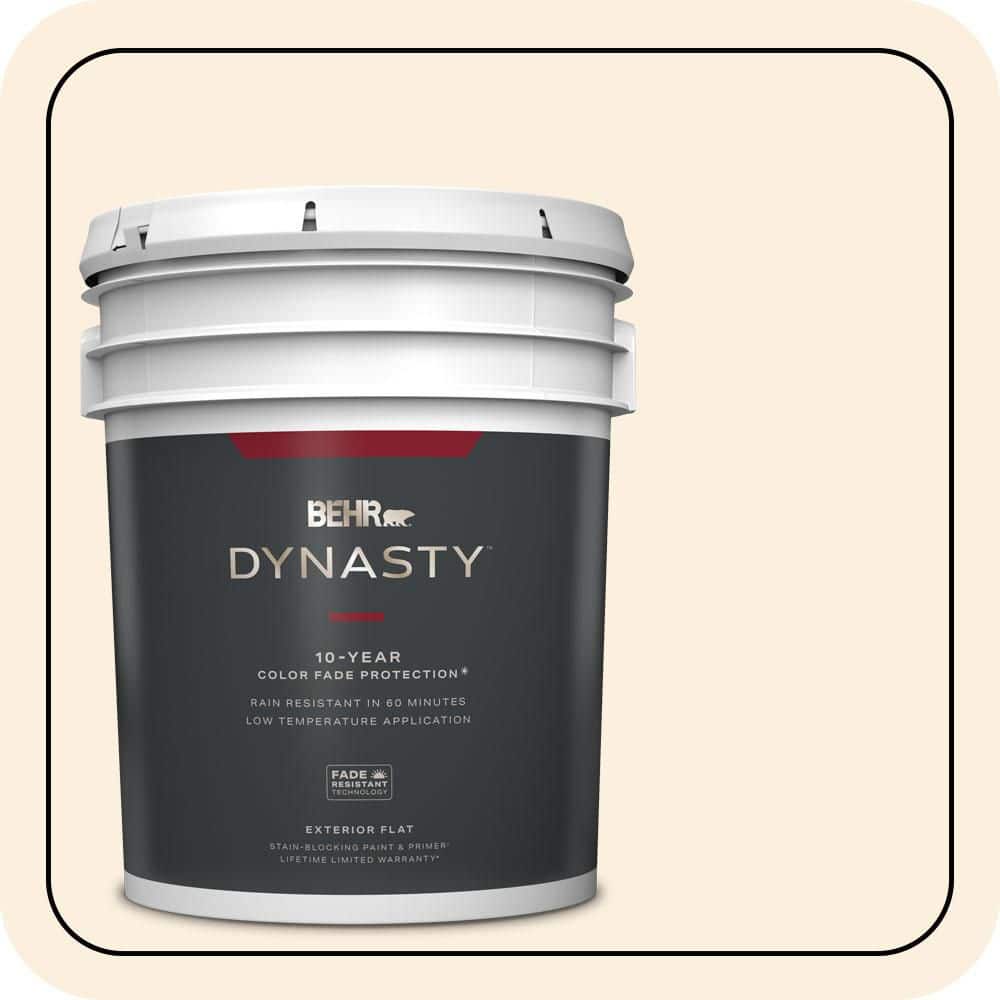 BEHR DYNASTY 5 gal. #PWN-40 Elegant Ivory Flat Exterior Stain-Blocking Paint & Primer