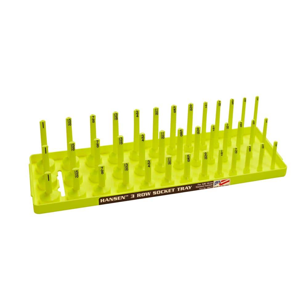 Hansen Standard Regular Semi-Deep Deep Socket Holder in Hi-Viz Yellow3/8 in. Drive (1)