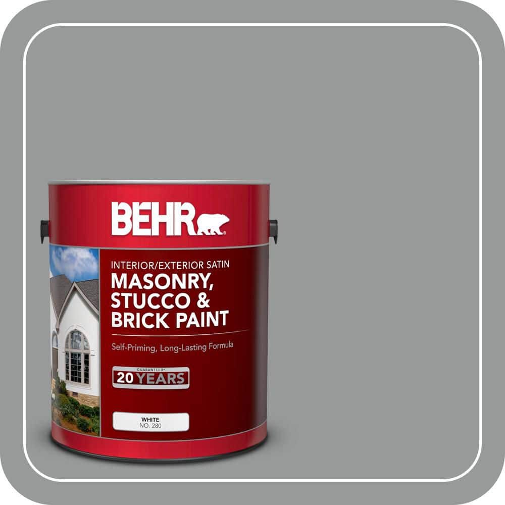 BEHR 1 gal. #MS-82 Cobblestone Grey Satin Interior/Exterior Masonry, Stucco and Brick Paint