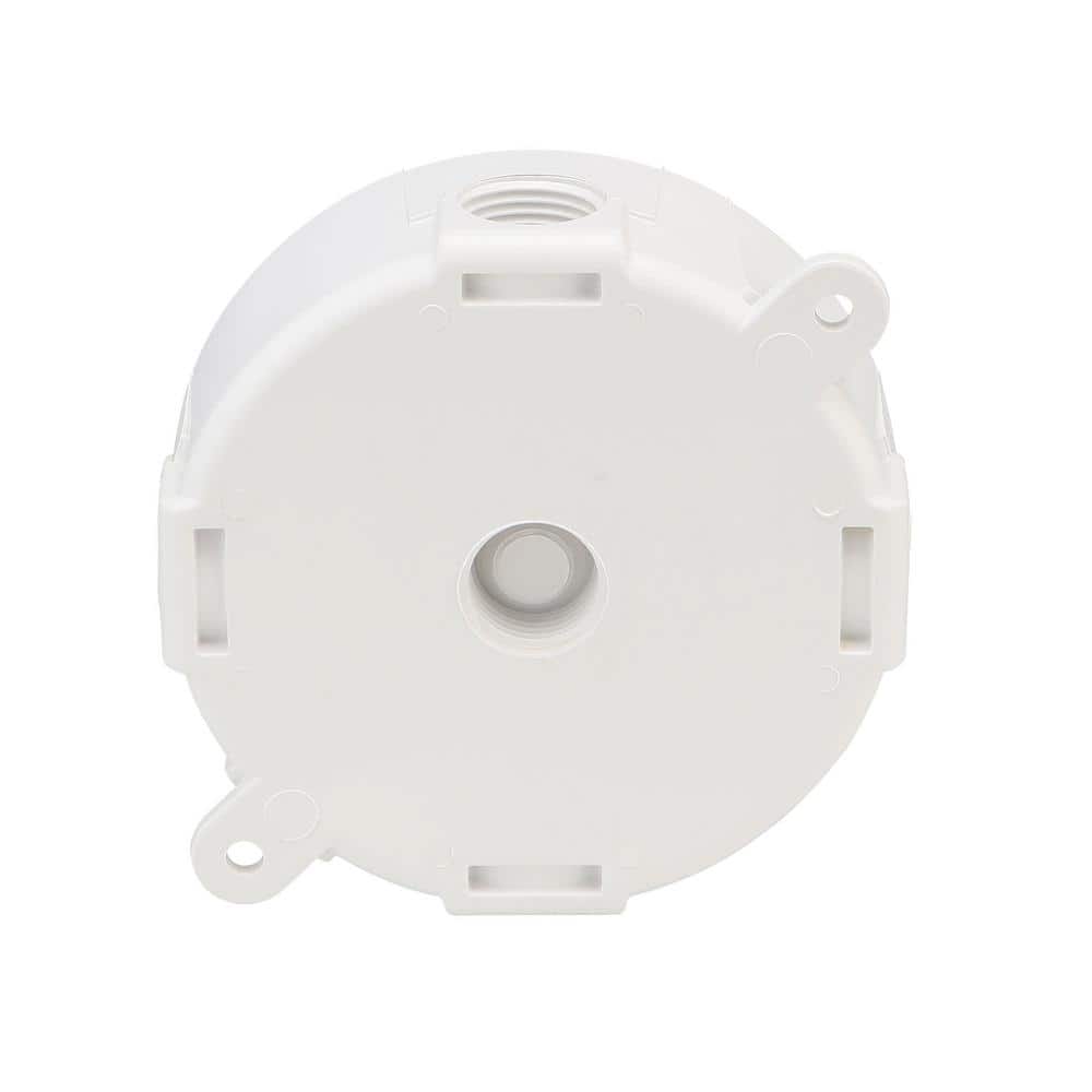 Commercial Electric 1/2 in. White 5-Holes 4 in. Round Non-Metallic Weatherproof Outlet Box (4)