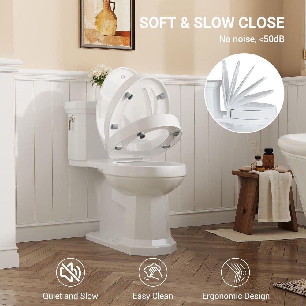Wudkey Raised Toilet Seat for Seniors, Elongated Elevated Toilet Seat with Soft Close Lid, Quick Release and Easy Installation (2)