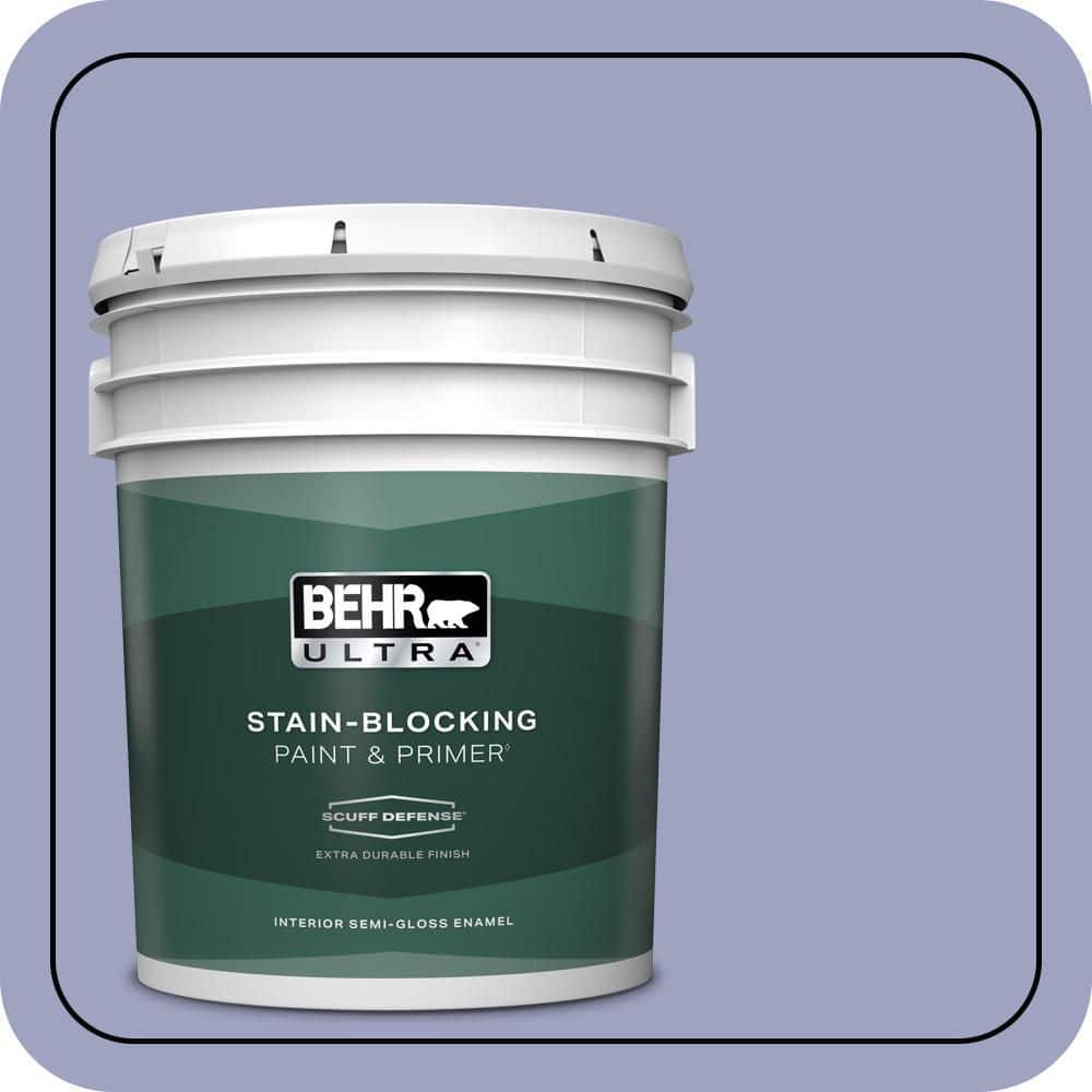BEHR ULTRA 5 gal. #630D-4 Ruffled Iris Extra Durable Semi-Gloss Enamel Interior Paint & Primer
