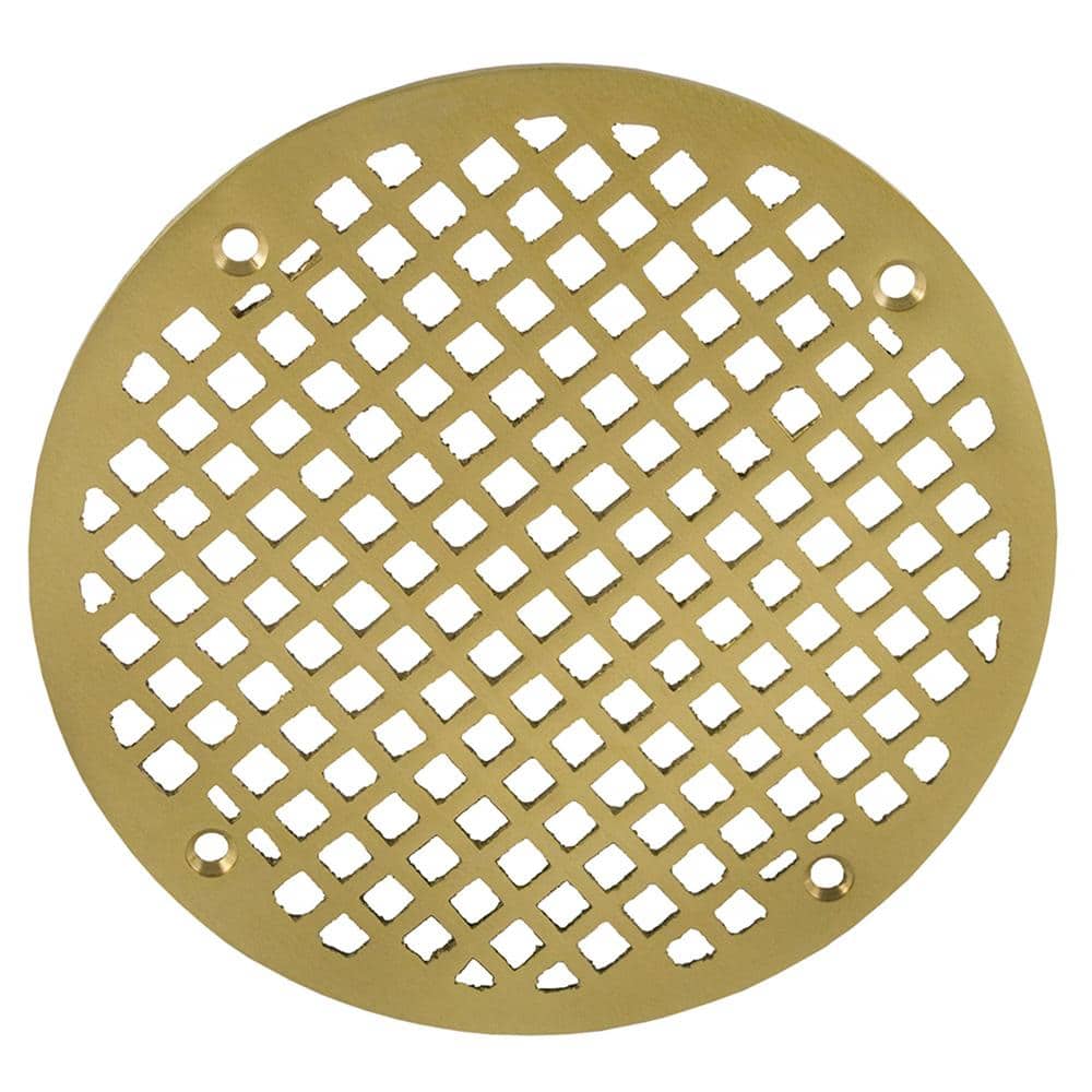 JONES STEPHENS 8 in. Round Replacement Strainer with 4 Screws in Chrome Plated for Metal Spuds for Shower/Floor Drains