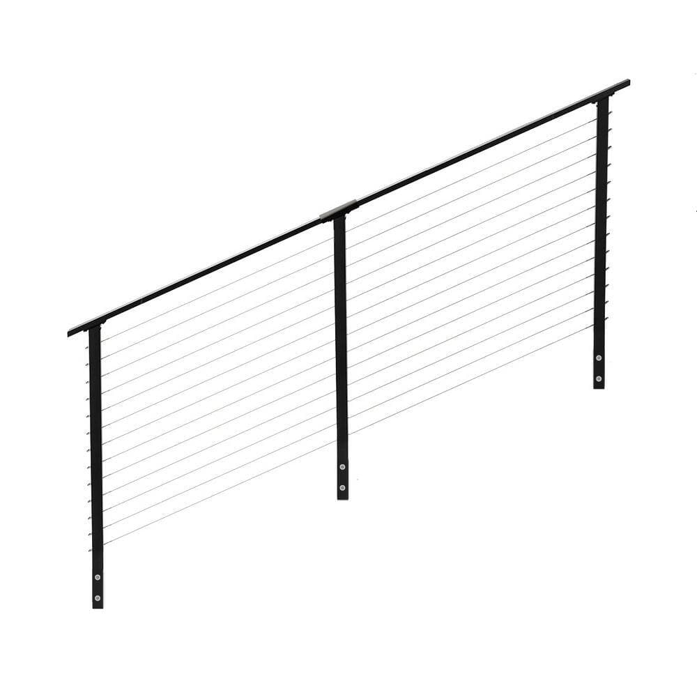 CityPost 8 ft. Stair Cable Railing, 42 in. Face Mount, Black (1)