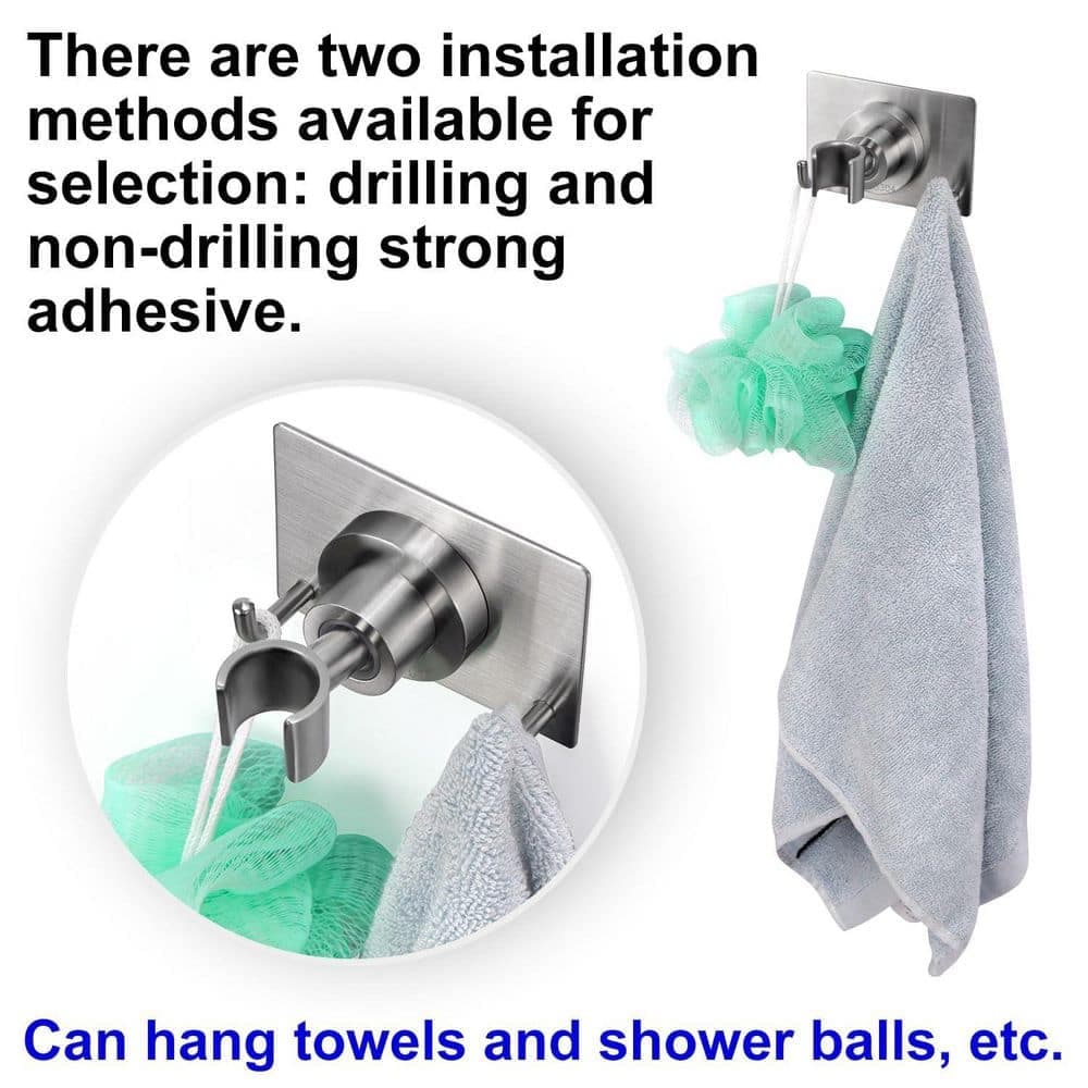 Numhew 1-Piece Bathroom Hardware Sets with Shower Head Holder for Bathroom Shower, Bathtub and RV in Brushed Nickel (3)