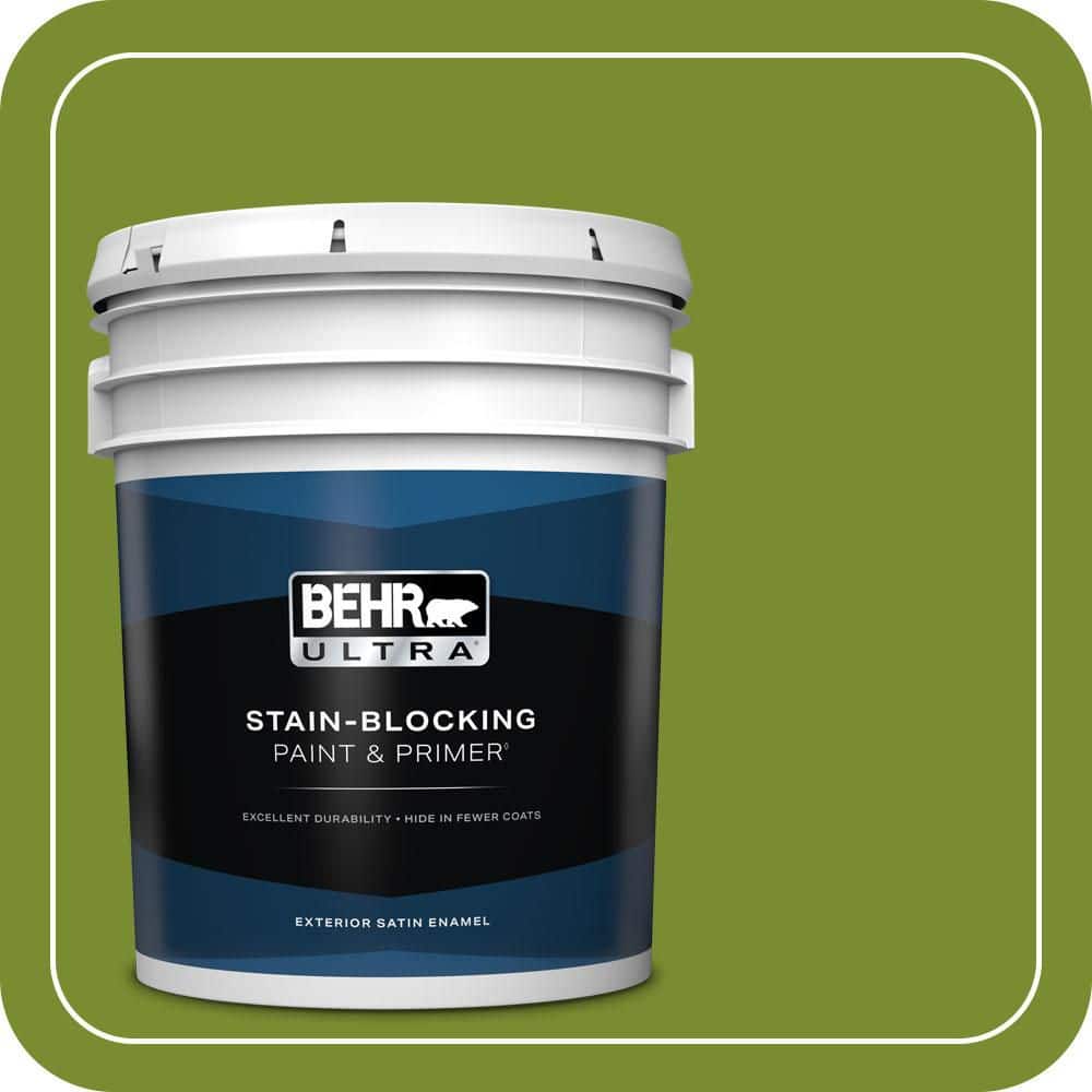 BEHR ULTRA 5 gal. #P360-7 Sassy Grass Satin Enamel Exterior Paint & Primer