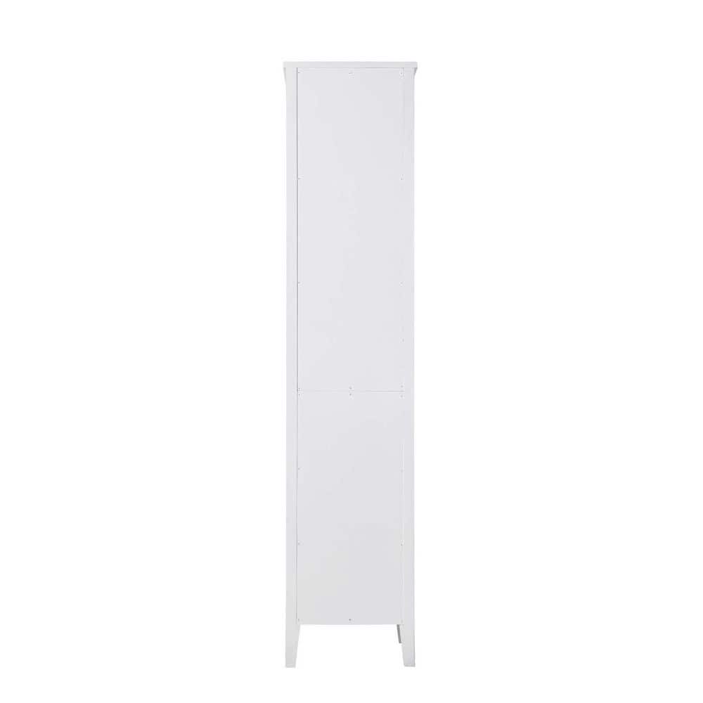 TIMELESS HOME 16 in. W x 18 in. D x 72 in. H White Freestanding Linen Cabinet (3)