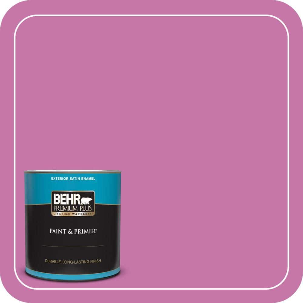 BEHR PREMIUM PLUS 1 qt. #680B-5 Strawberry Freeze Satin Enamel Exterior Paint & Primer
