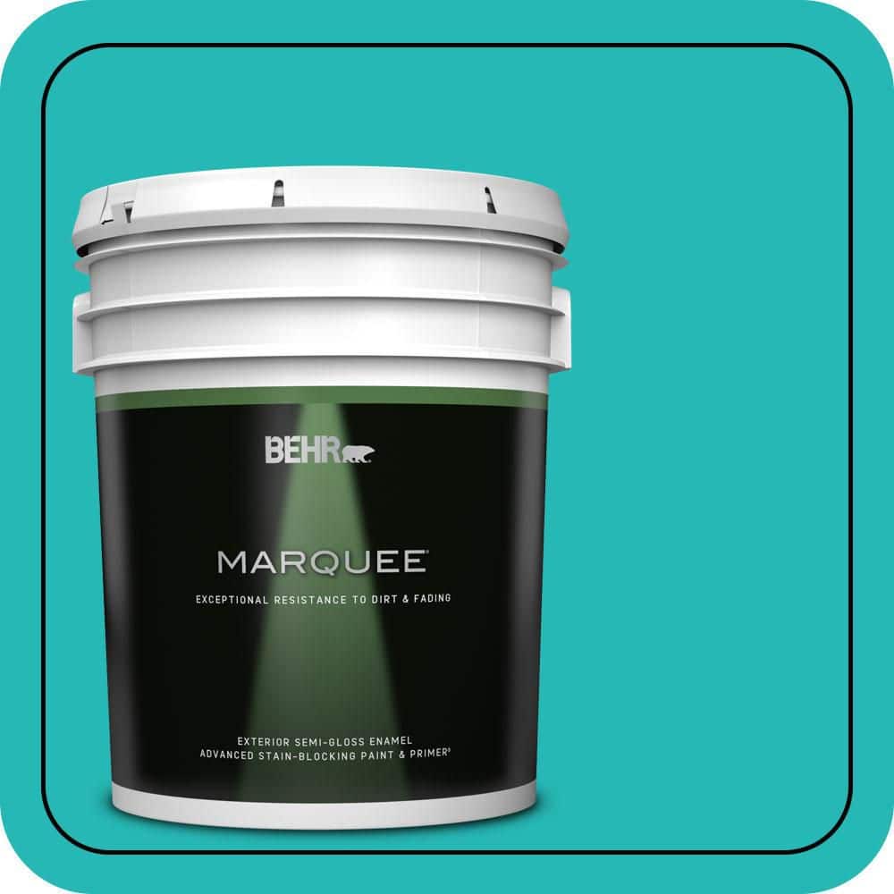 BEHR MARQUEE 5 gal. #MQ4-21 Caicos Turquoise Semi-Gloss Enamel Exterior Paint & Primer