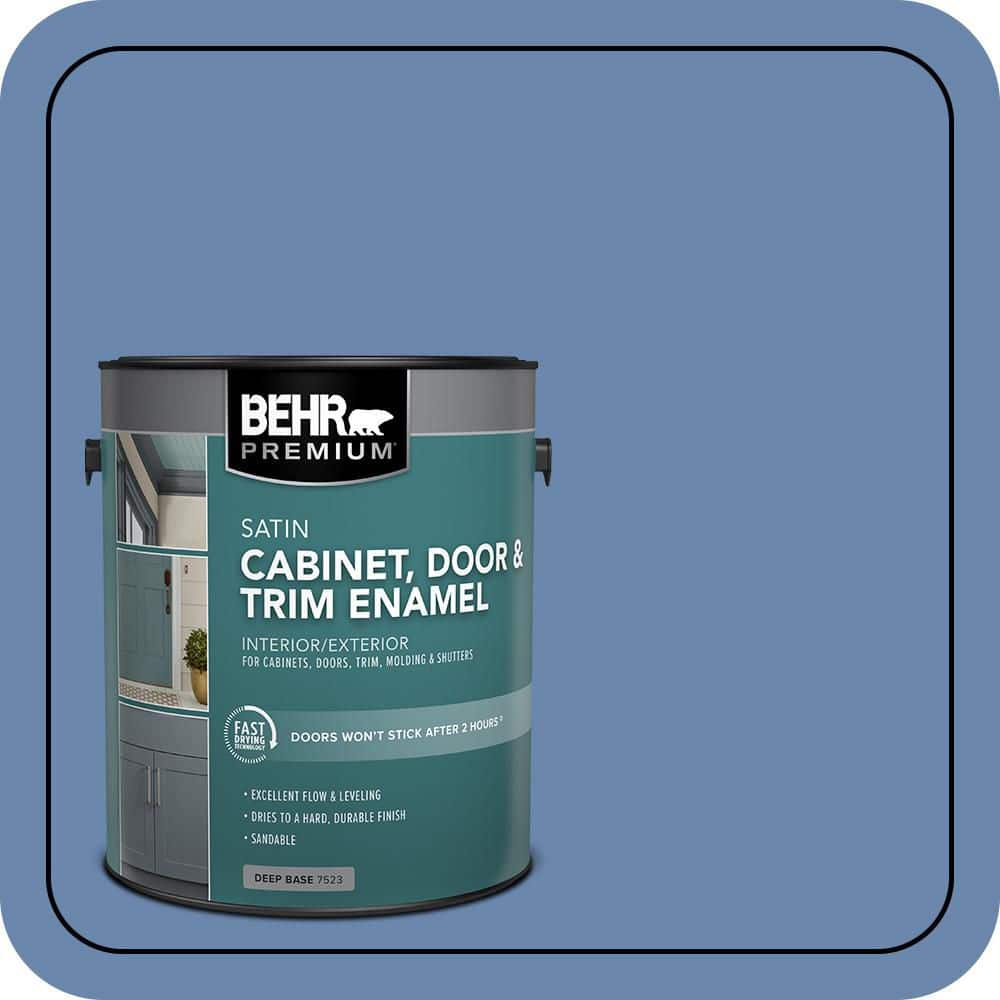 BEHR PREMIUM 1 gal. #M530-5 Cowgirl Blue Satin Enamel Interior/Exterior Cabinet, Door & Trim Paint