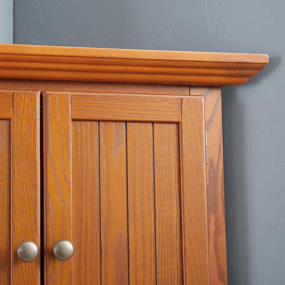 Unbranded 24.4 in. W x 17.3 in. D x 72 in. H Brown Linen Cabinet Storage Cabinet with 8 Doors, Adjustable Shelves for Bathroom (3)
