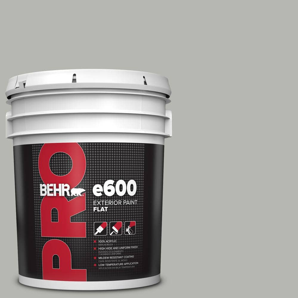 BEHR PRO 5 gal. #HDC-MD-26 Sonic Silver Flat Exterior Paint