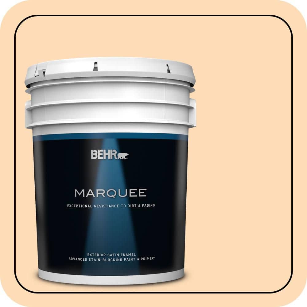 BEHR MARQUEE 5 gal. #P220-2 Peche Satin Enamel Exterior Paint & Primer