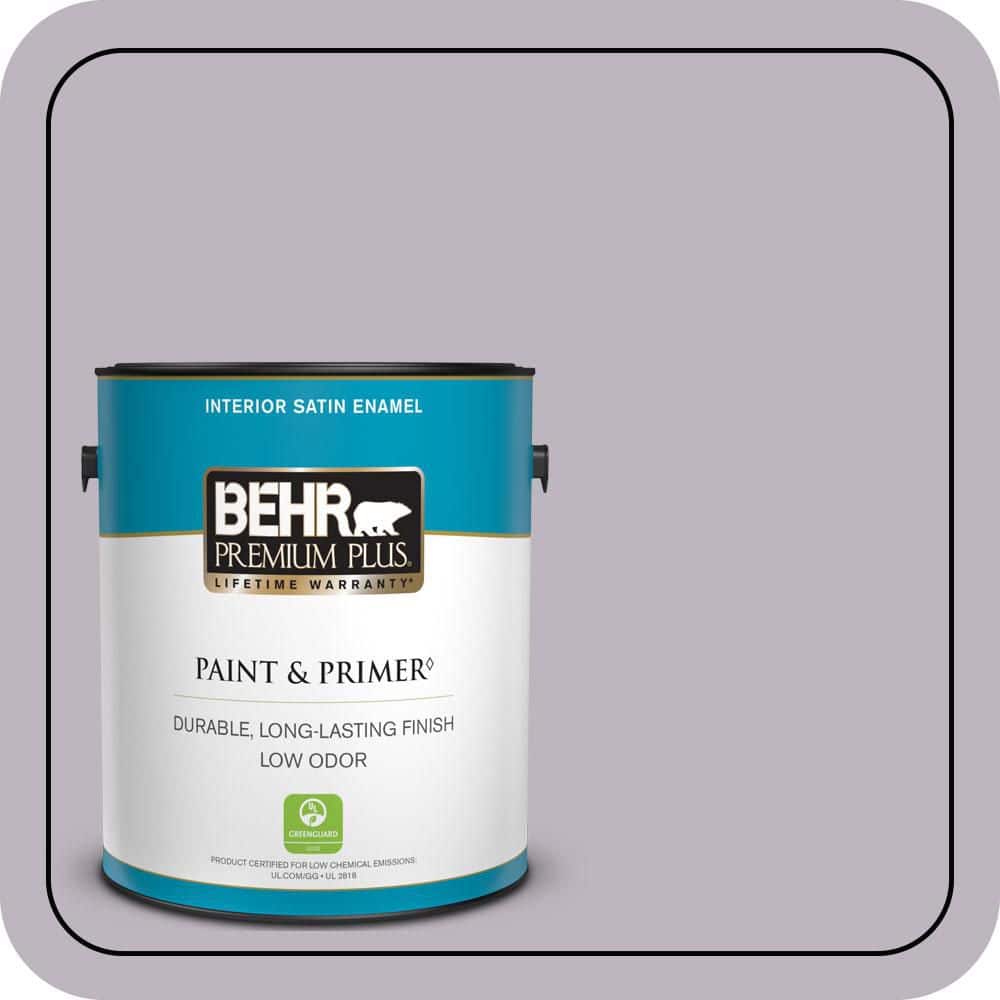 BEHR PREMIUM PLUS 1 gal. #N100-3 Future Vision Satin Enamel Low Odor Interior Paint & Primer