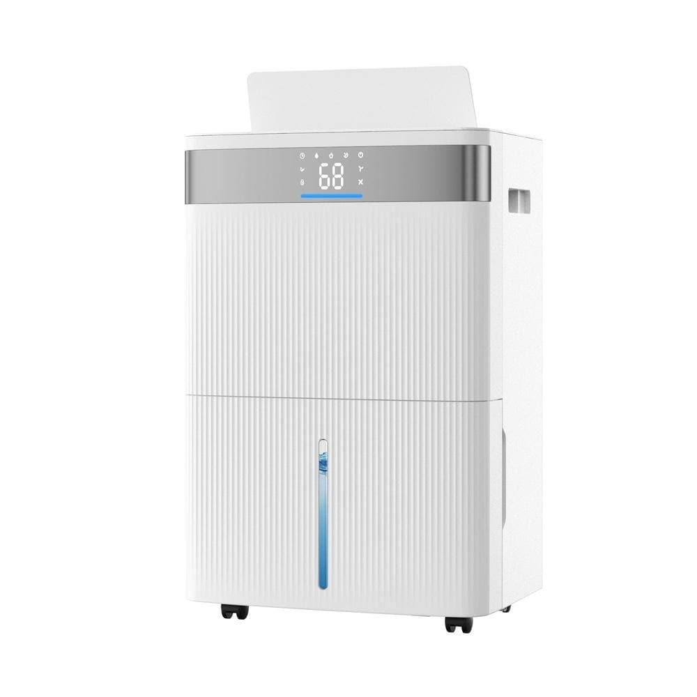 Bunpeony 80-Pint Dehumidifier for Home and Basement with Drain Hose LED Display Low Noise 24h Timer White (3)