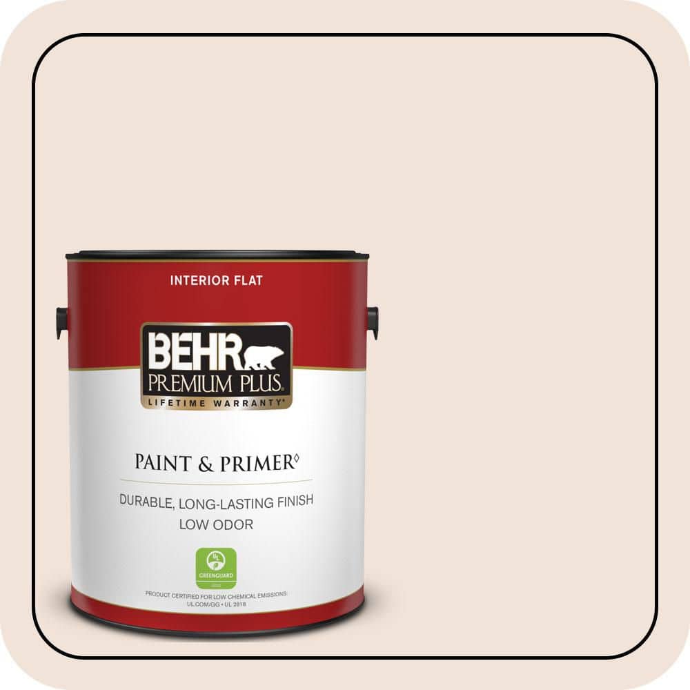 BEHR PREMIUM PLUS 1 gal. #W-B-120 Victorian Pearl Flat Low Odor Interior Paint & Primer