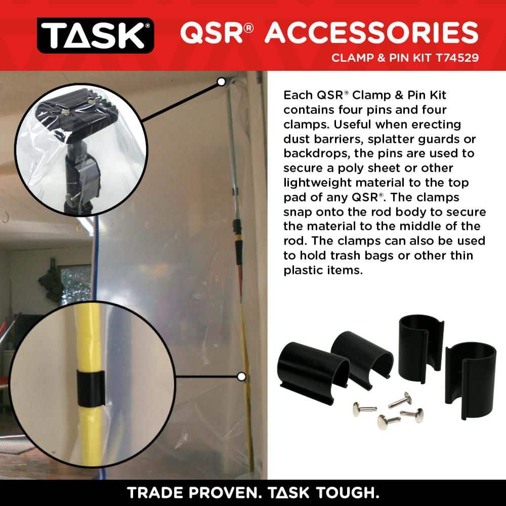 TASK QSR Quick Support Rod Clamp and Pin Kit (8-Pieces) (2)