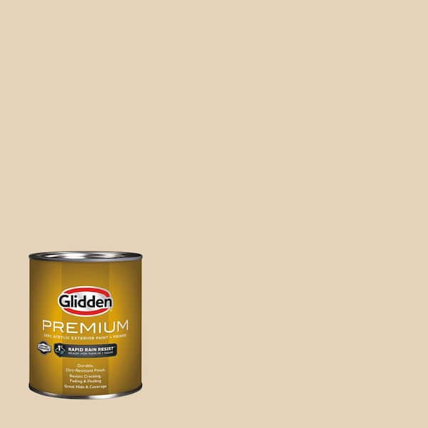 Glidden Premium 1 qt. PPG1095-3 Almond Brittle Satin Exterior Latex Paint (2)