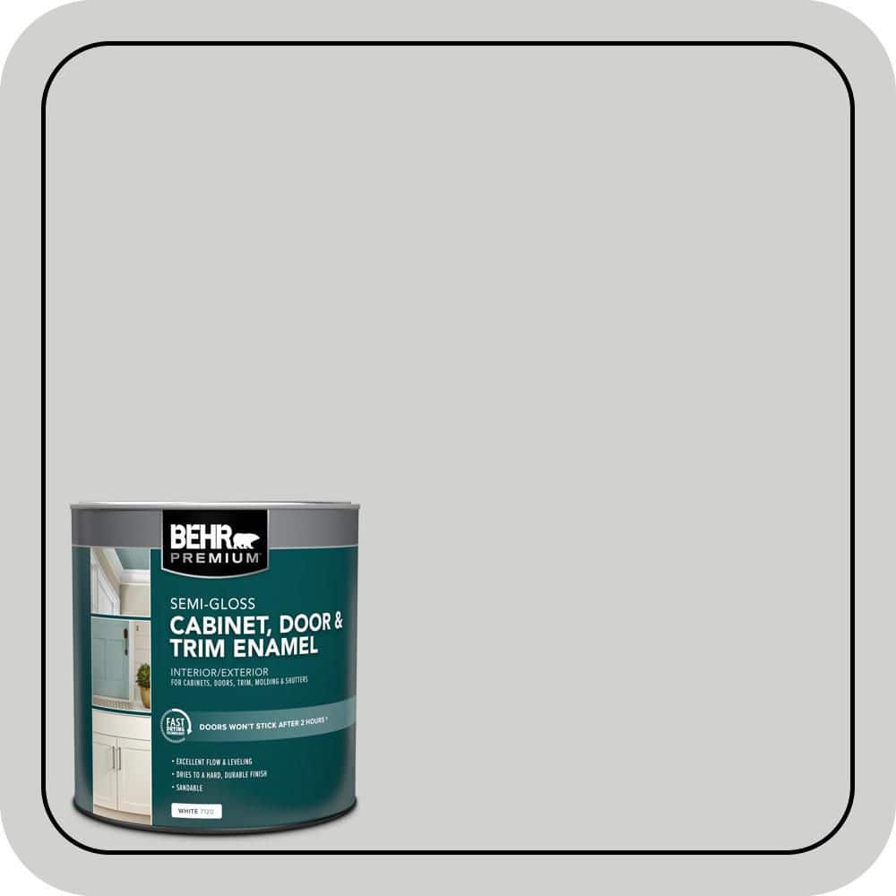 BEHR PREMIUM 1 qt. #N520-1 White Metal Semi-Gloss Enamel Interior/Exterior Cabinet, Door & Trim Paint