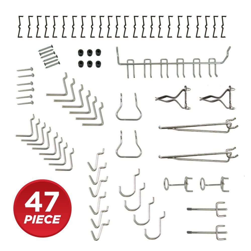 Onward (47-Piece) 1/8 in. Metal Locking Pegboard Hook Assortment Kit