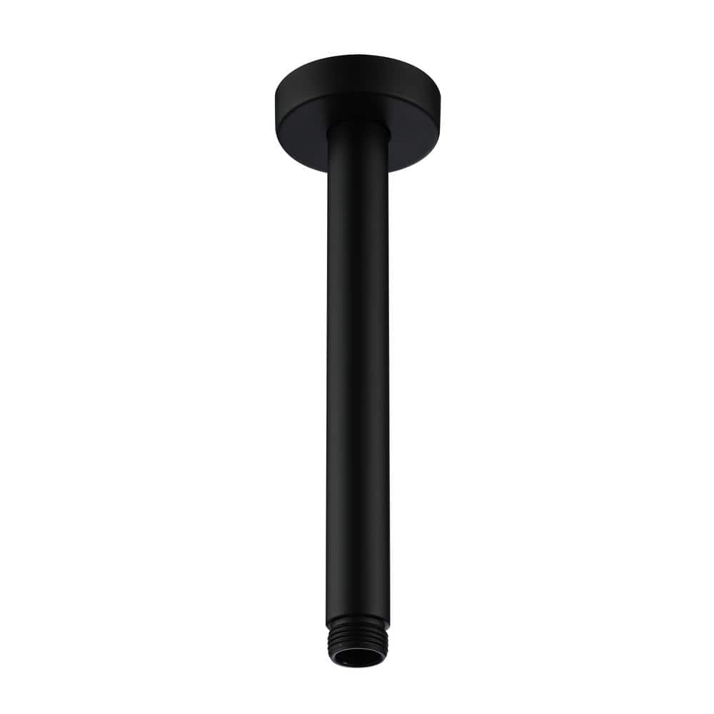 CASAINC 8 in. Round Ceiling Mount Standard Shower Arm and Flange, Matte Black (1)