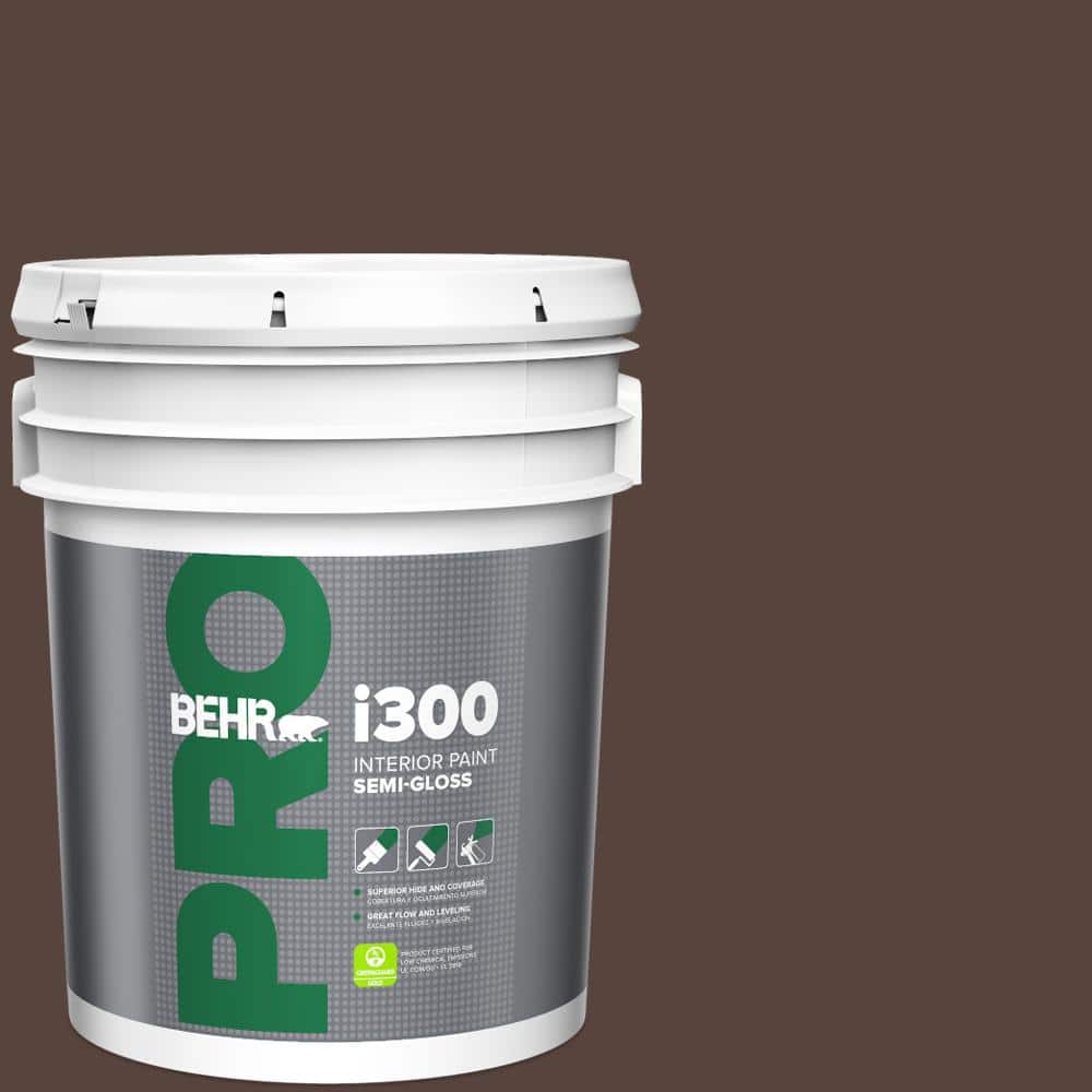 BEHR PRO 5 gal. #BXC-78 Cordovan Leather Semi-Gloss Interior Paint