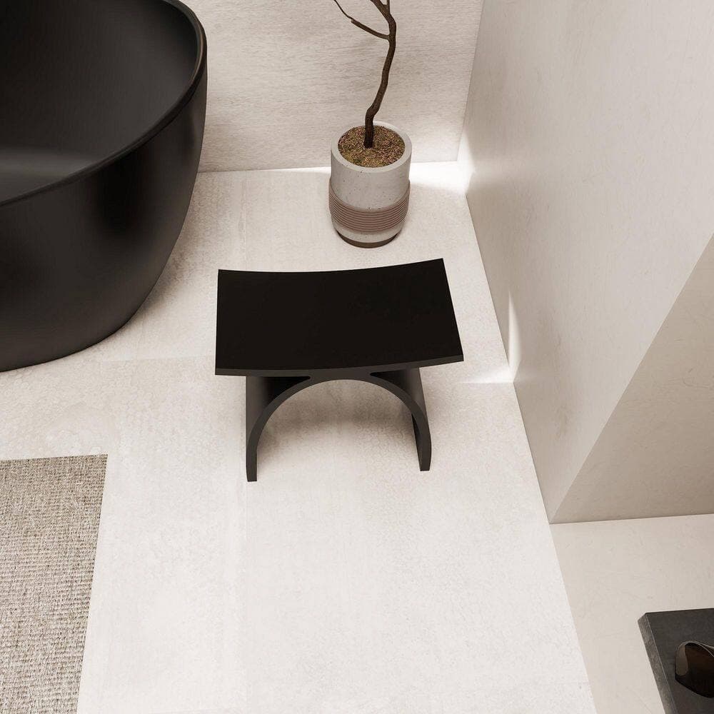 Altair Camille 16.7 in. Width x 9.1 in. Depth Walk In Freestanding Solid Surface Shower Stool in Matte Black (3)
