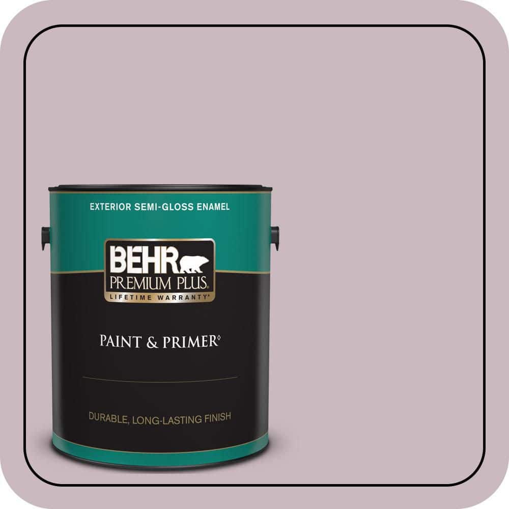BEHR PREMIUM PLUS 1 gal. #690E-3 Iris Pink Semi-Gloss Enamel Exterior Paint & Primer