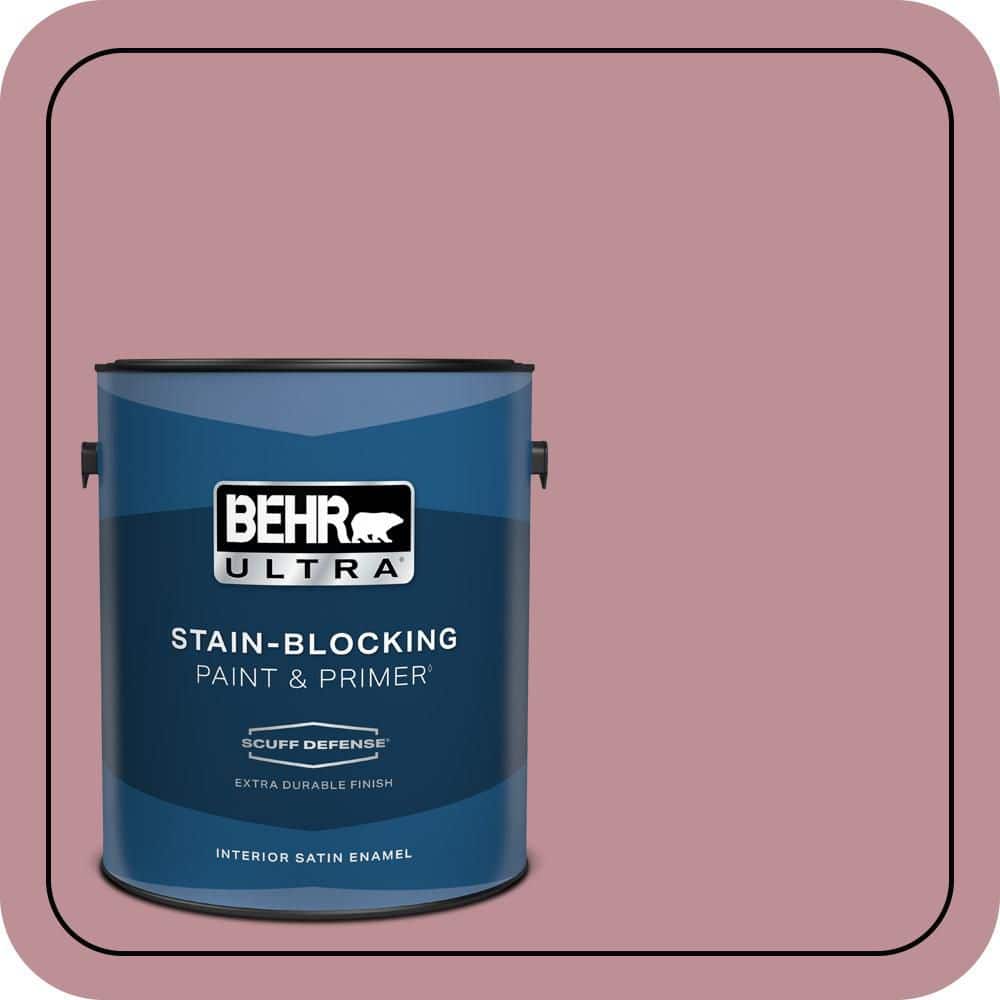 BEHR ULTRA 1 gal. #S130-4 Cherry Juice Extra Durable Satin Enamel Interior Paint & Primer (1)