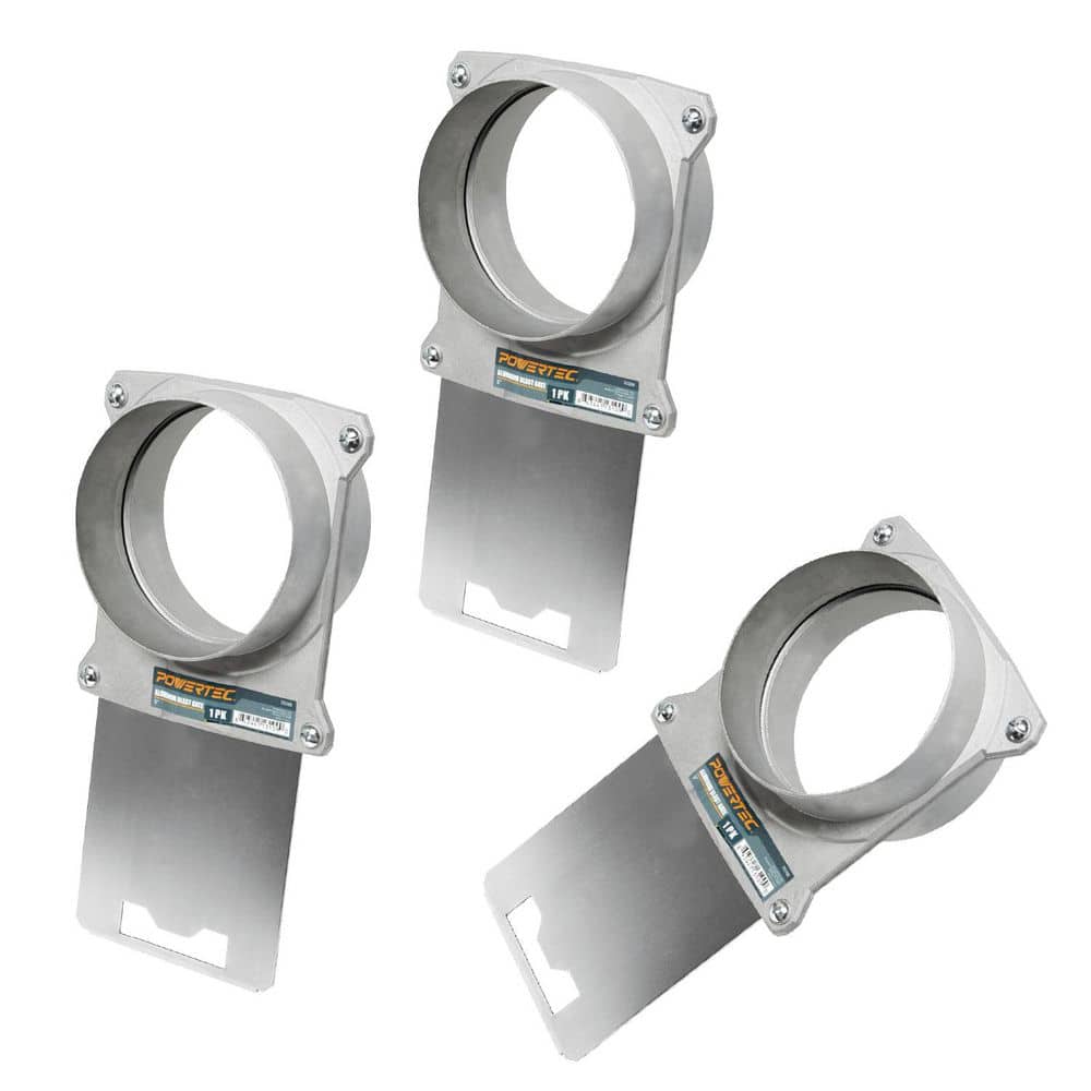 ‎POWERTEC 6 in. Aluminum Blast Gate with Anti Clog and Air Leak Seal for Dust Collector and Dust Collection Fittings (3-Pack) (1)