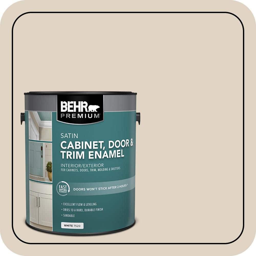 BEHR PREMIUM 1 gal. #PWN-42 Parisian Taupe Satin Enamel Interior/Exterior Cabinet, Door & Trim Paint