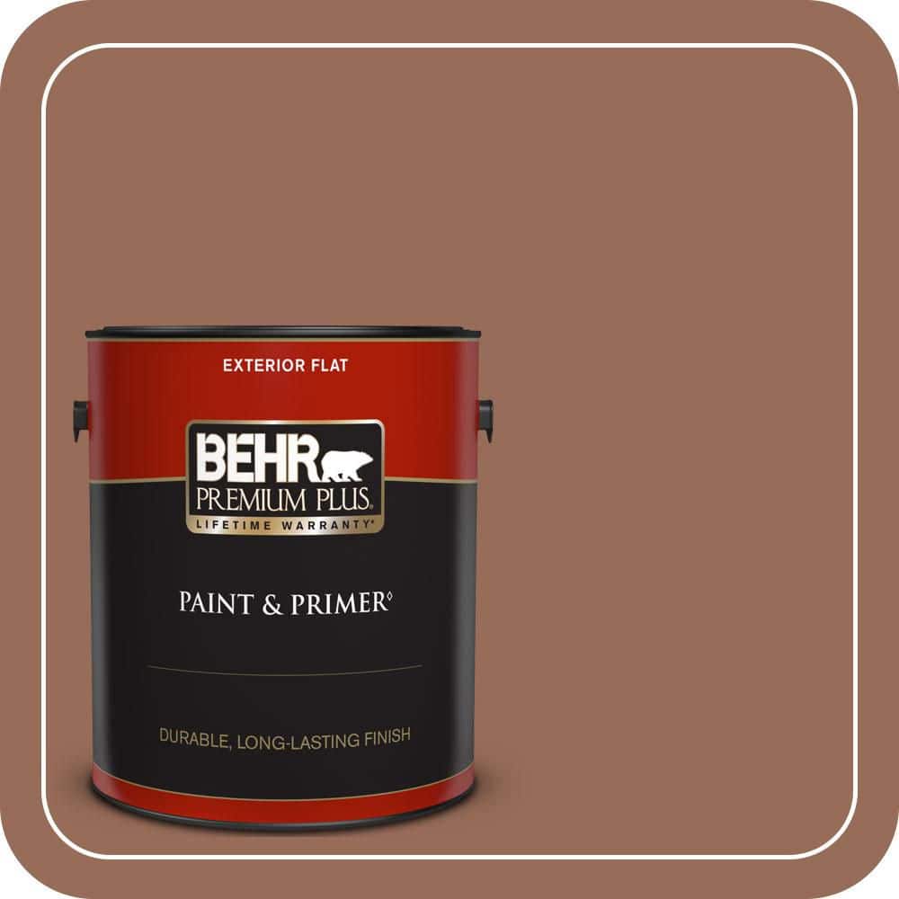 BEHR PREMIUM PLUS 1 gal. #S200-6 Timeless Copper Flat Exterior Paint & Primer