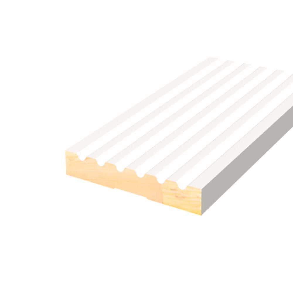 HOUSE OF FARA 9/16 in. D x 3-1/2 in. W x 96 in. L Primed Pine Finger Joint Wood Fluted Casing Moulding (1)
