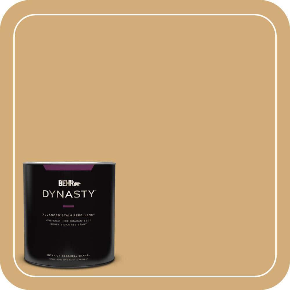 BEHR DYNASTY 1 qt. #MQ2-17 Glittering Sun One-Coat Hide Eggshell Enamel Interior Stain-Blocking Paint & Primer