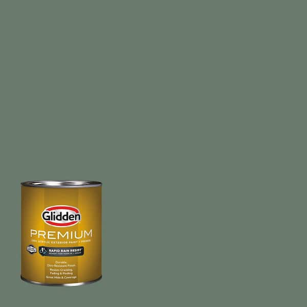 Glidden Premium 1 qt. PPG1134-6 English Ivy Semi-Gloss Exterior Latex Paint (2)