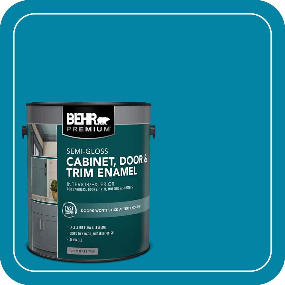 BEHR PREMIUM 1 gal. #AE-45 Turbulent Sea Semi-Gloss Enamel Interior/Exterior Cabinet, Door & Trim Paint
