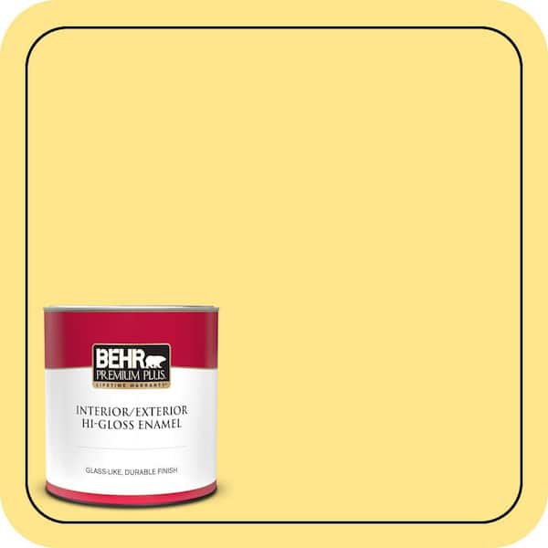 BEHR PREMIUM PLUS #370A-3 Bicycle Yellow Interior/Exterior Paint & Primer Color Sample (2)