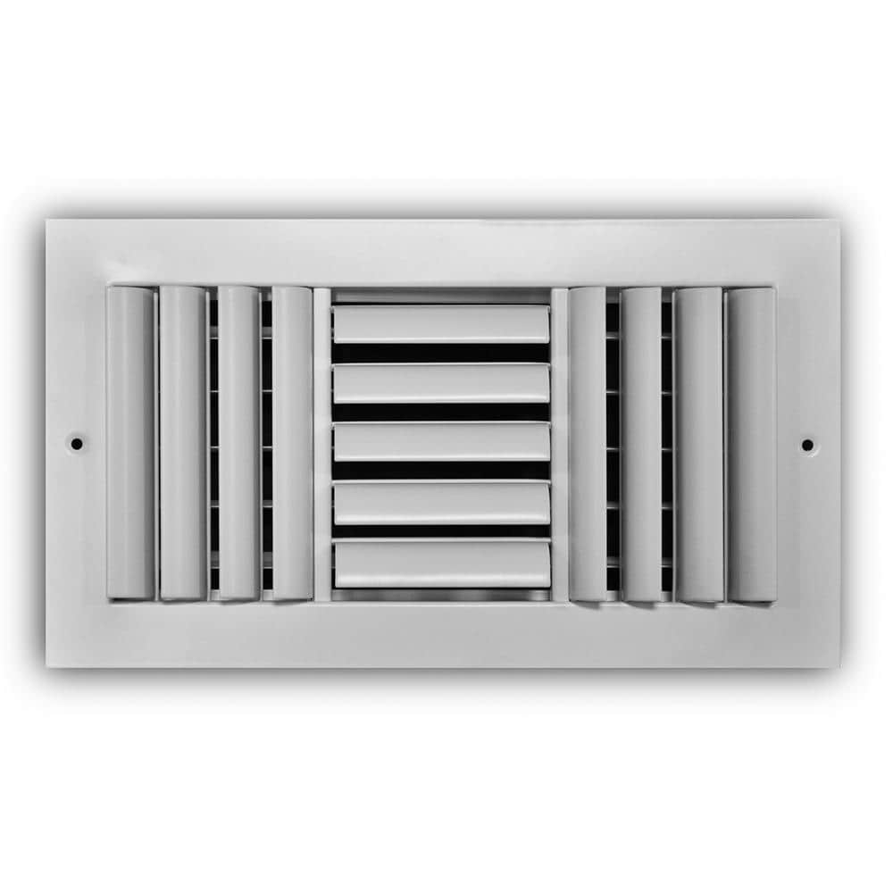 Everbilt 12 in. x 6 in. 3-Way Aluminum Adjustable Curved Blade Wall/Ceiling Register (1)
