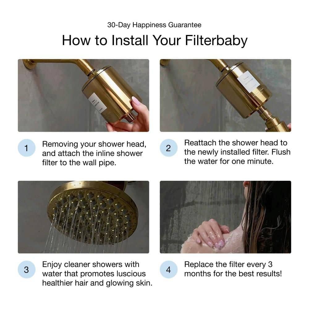 FilterBaby Pro Series 100% Metal In Line Shower Filter - Black (3)