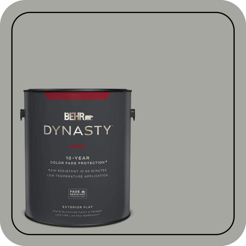 BEHR DYNASTY 1 gal. #PPU24-18 Great Graphite Flat Exterior Stain-Blocking Paint & Primer