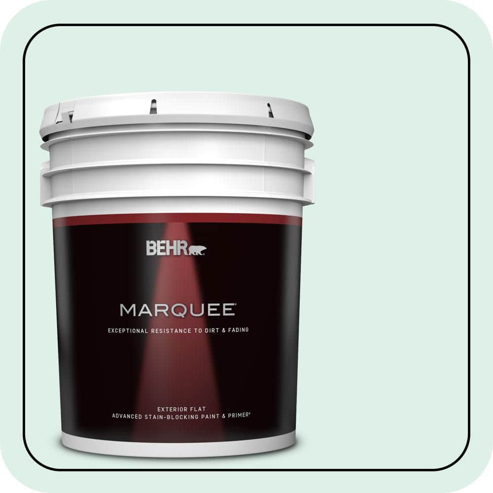 BEHR MARQUEE 5 gal. #490C-1 Ice Cube Flat Exterior Paint & Primer