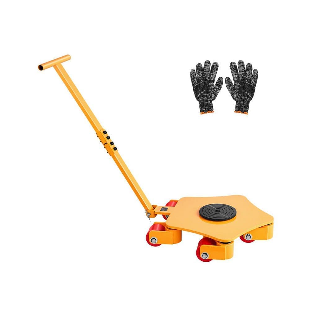 SKYSHALO Machine Skate, 8800 lbs. Machinery Moving Skate, with 360° Rotation Cap and PU Swivel Rollers, with Handle (1)