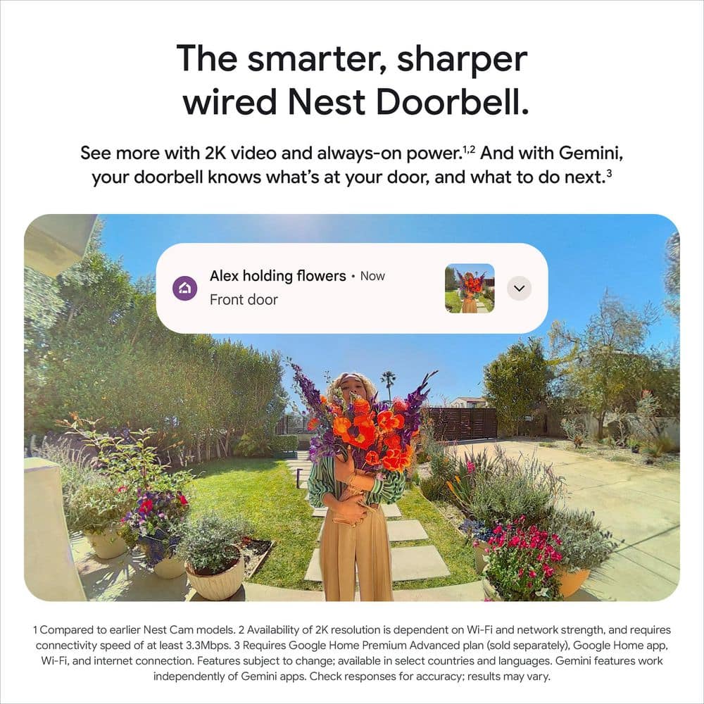 Google Nest Doorbell (Wired, 3rd Gen)- Smart Wi-Fi Video Doorbell Camera (4)