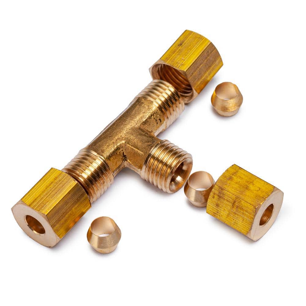 LTWFITTING 3/16 in. O.D. Comp Brass Compression Tee Fitting (2)