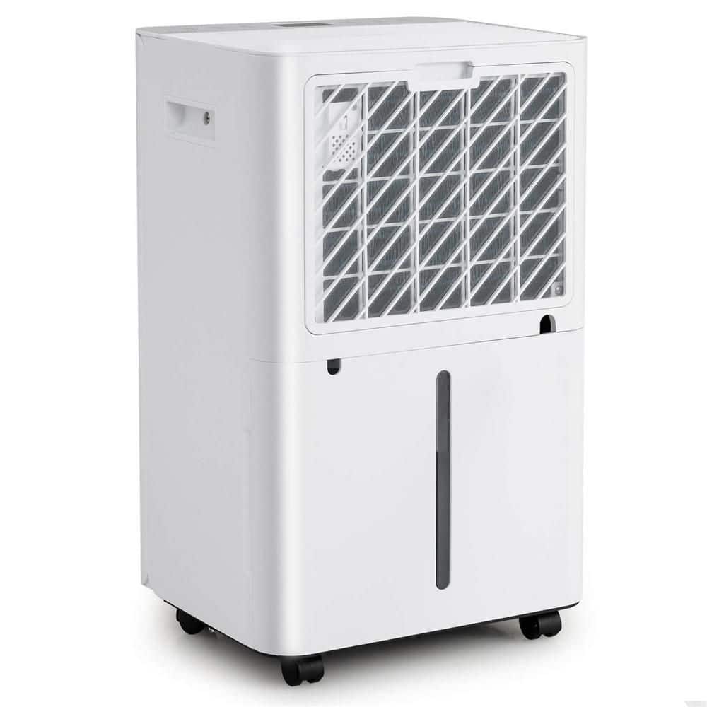 Costway 54 pt. 4500 sq. ft with Bucket Dehumidifier with Drain Hose 3 Modes LED Display 3-Color Indicator Light in. White (3)
