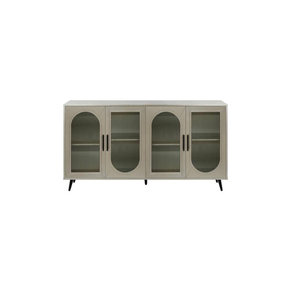 COWLOWN 59.8 in. W x 15.5 in. D x 32.5 in. H Antique Gold Linen Cabinet with Storage Cabinet and Adjustable Shelves (1)