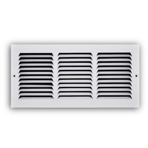 Everbilt 14 in. x 6 in. 1-Way Steel Baseboard Return Air Grille in White (2)