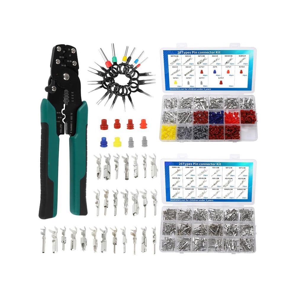 Unbranded 812Pcs Pin Connector Kit with Crimping Pliers Terminal Pin Plug Removal Wire Pins Automotive Electrical (1)