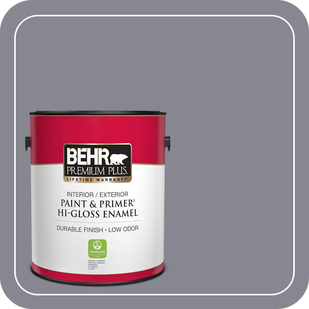 BEHR PREMIUM PLUS 1 gal. #PPU16-15 Gray Heather Hi-Gloss Enamel Interior/Exterior Paint & Primer